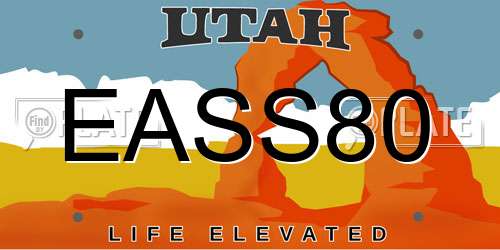 EASS80 Utah License Plate