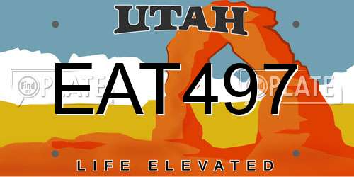 EAT497 Utah License Plate