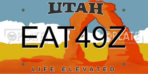EAT49Z Utah License Plate