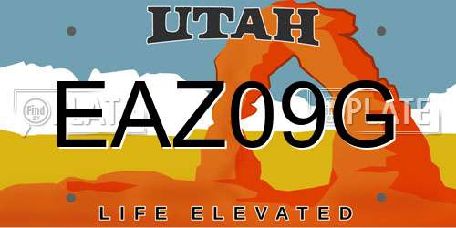 EAZ09G Utah License Plate