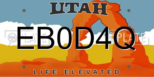 EB0D4Q Utah License Plate