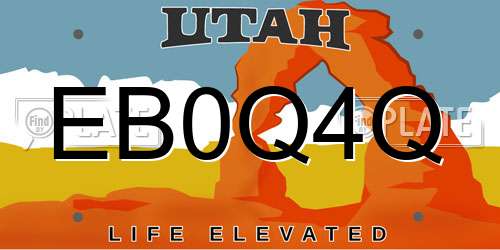 EB0Q4Q Utah License Plate