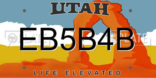 EB5B4B Utah License Plate