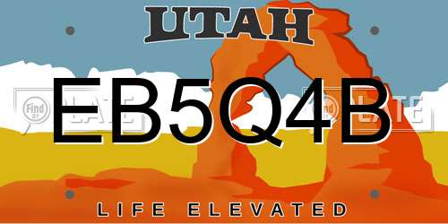 EB5Q4B Utah License Plate