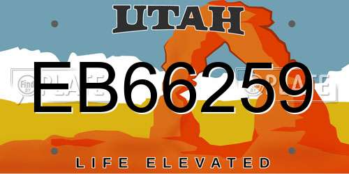 EB66259 Utah License Plate