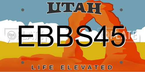 EBBS45 Utah License Plate