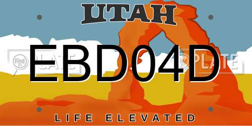 EBD04D Utah License Plate