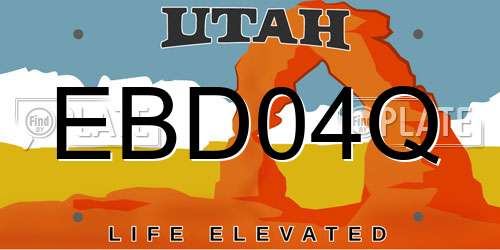 EBD04Q Utah License Plate