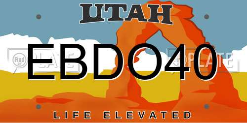 EBDO40 Utah License Plate