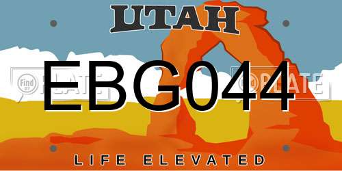 EBG044 Utah License Plate