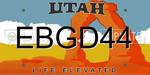 EBGD44 Utah License Plate