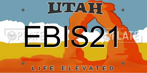 EBIS21 Utah License Plate