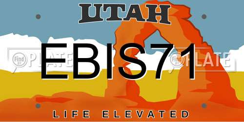 EBIS71 Utah License Plate