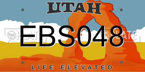 EBS048 Utah License Plate
