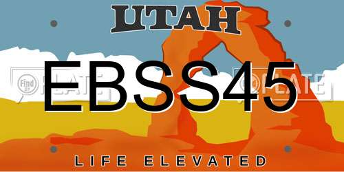 EBSS45 Utah License Plate