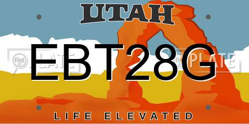 EBT28G Utah License Plate