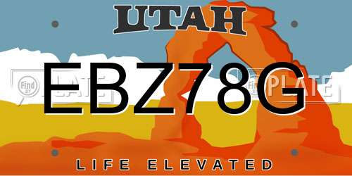 EBZ78G Utah License Plate