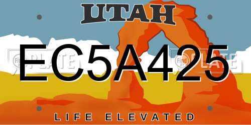EC5A425 Utah License Plate