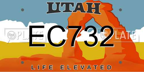 EC732 Utah License Plate