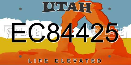 EC84425 Utah License Plate
