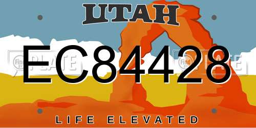 EC84428 Utah License Plate