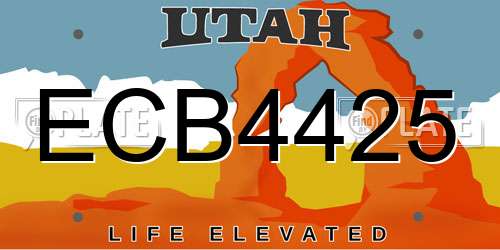 ECB4425 Utah License Plate
