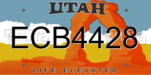 ECB4428 Utah License Plate