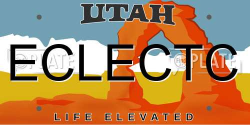 ECLECTC Utah License Plate