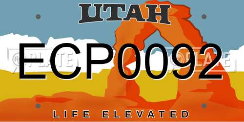 ECP0092 Utah License Plate