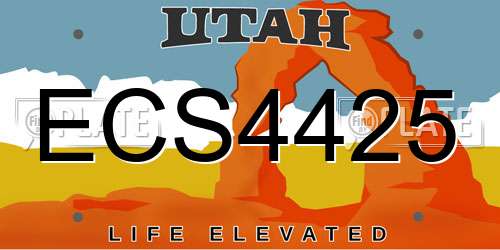 ECS4425 Utah License Plate