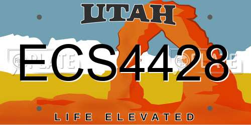 ECS4428 Utah License Plate