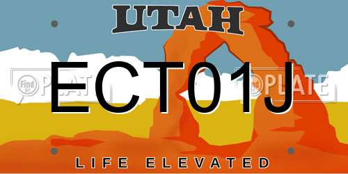 ECT01J Utah License Plate