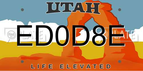ED0D8E Utah License Plate