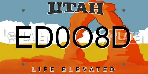 ED0O8D Utah License Plate