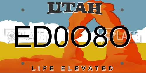 ED0O8O Utah License Plate