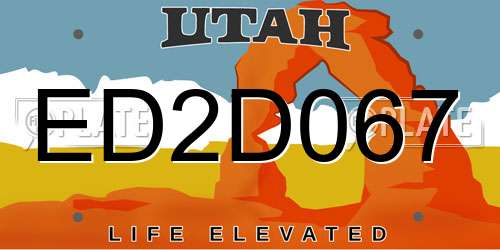 ED2D067 Utah License Plate