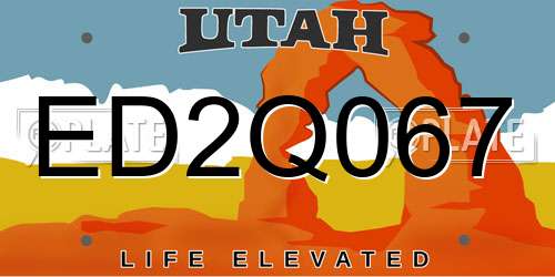 ED2Q067 Utah License Plate
