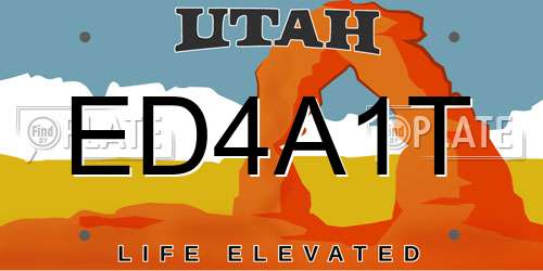 ED4A1T Utah License Plate