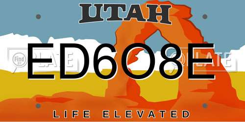 ED6O8E Utah License Plate