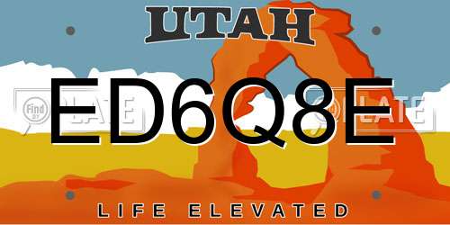 ED6Q8E Utah License Plate