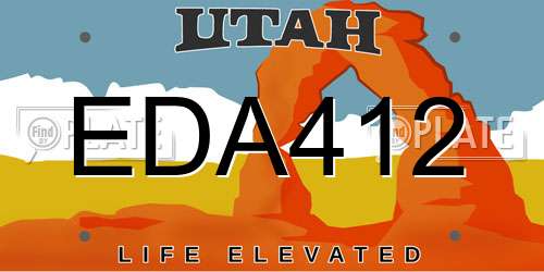 EDA412 Utah License Plate