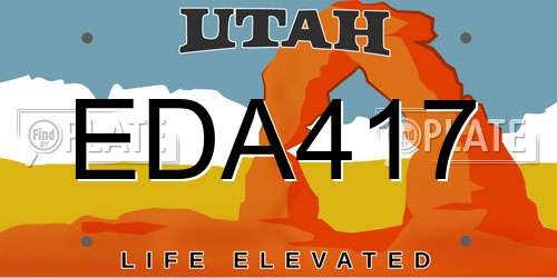 EDA417 Utah License Plate