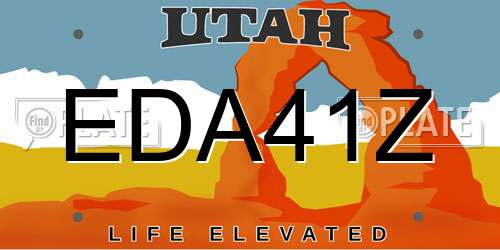 EDA41Z Utah License Plate