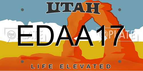 EDAA17 Utah License Plate
