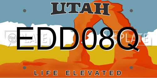 EDD08Q Utah License Plate