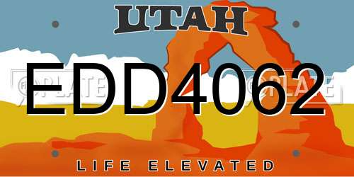 EDD4062 Utah License Plate