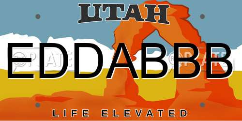 EDDABBB Utah License Plate