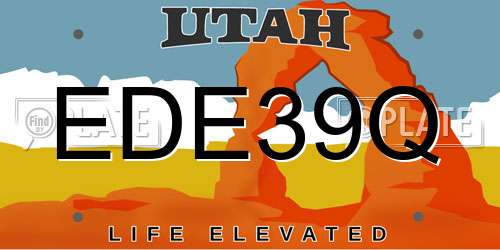 EDE39Q Utah License Plate