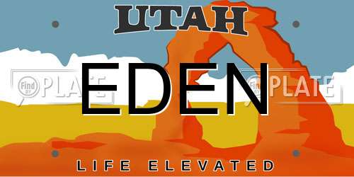 EDEN Utah License Plate