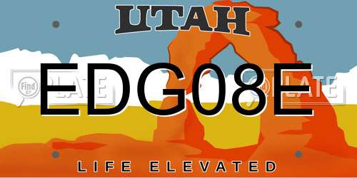 EDG08E Utah License Plate